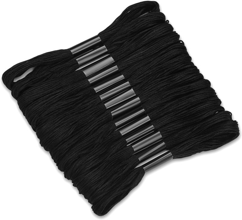 Dercuy 14 Skeins Embroidery Floss, Black Embroidery Thread, Friendship Bracelet String, Cross Stitch for DIY Making - Image 1